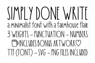 Simply Done Write Farmhouse 3 Weights Font Family & Dingbats Font Download