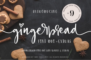Gingerbread Font Duo 9 Premade Logo templates Font Download