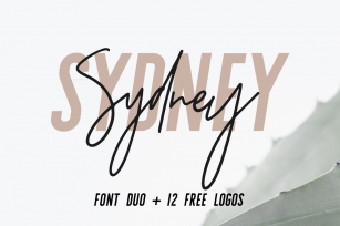 Sydney | Font Duo + 12 Free Logos Font Download