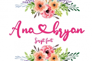 Ana Bryan| Cute heart Script Font Font Download