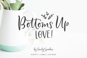 Bottoms Up Love Font Duo & Extras Font Download