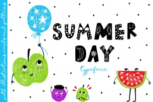 Summer Day Typeface with Clipart! Font Download