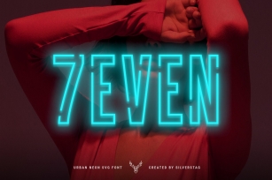 7EVEN SVG - Urban Neon Font Pack Font Download