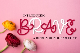 Brave - A Ribbon Monogram Font Font Download