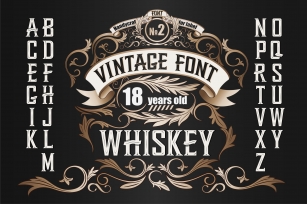 Whiskey OTF label font. Uppercase only! Font Download
