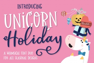 Unicorn Holiday Font Duo Font Download