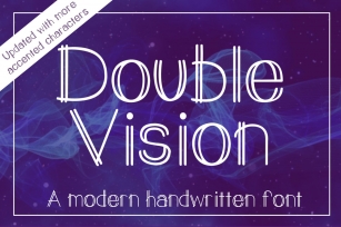 Double Vision- A modern handwritten print font Font Download