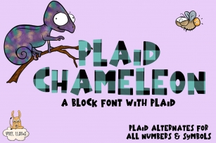 Plaid Chameleon A Block Font with Plaid Font Download