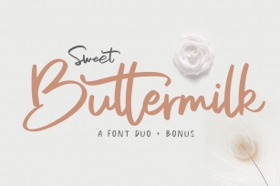 Sweet Buttermilk - Font Duo with Bonus Font Download