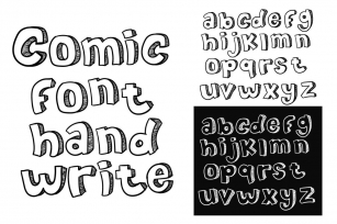comic font hand write doodle vector a-z Font Download