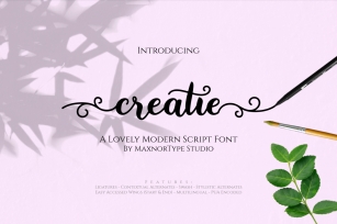 Creatie - A Lovely Modern Script Font Font Download