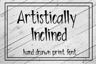 Artistically Inclined - Hand drawn print font Font Download