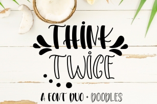 Think Twice - A font duo with doodles Font Download
