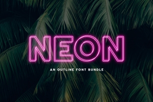 Neon | An Outline Font Bundle Font Download