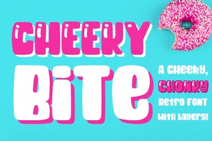 Cheeky Bite - a chunky retro font Font Download