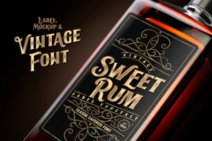 Sweet Rum Font, Label, Mockup Font Download