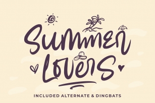 Summer Lovers with Alternate and Dingbat Font Download