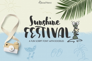 Sunshine Festival - Fun Script Font with Doodles Font Download