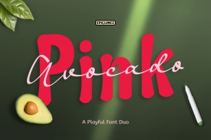 Pink Avocado - Playful Font Duo Font Download