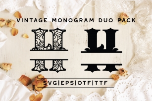 Boho-Style Vintage Monogram DUO Pack Font Download