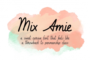 Amie - a sweet, handwritten, cursive font Font Download