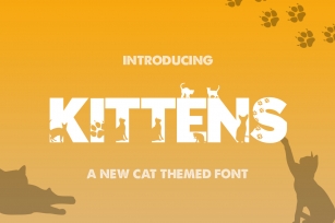 Kittens Silhouette Font Font Download