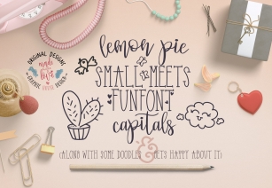 Lemon Pie Small and Funfont Capitals Font Duo Extra doodles Font Download
