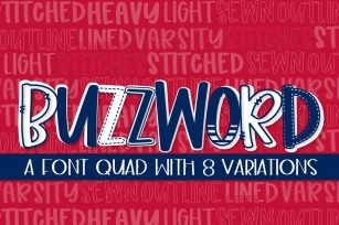 Buzzword - A Font Quad With 8 Variations Font Download