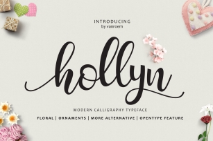 Hollyn Script with Ornaments Font Font Download