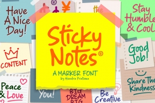 Sticky Notes - Marker Font Font Download