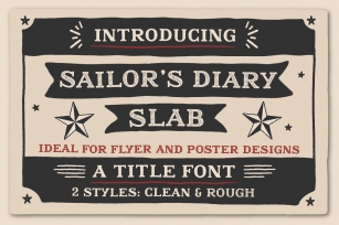 Sailors Diary Title Slab Tattoo Style Font Font Download