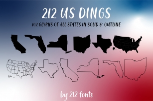 212 US Dings United States Dingbat Solid and Outline Font Font Download