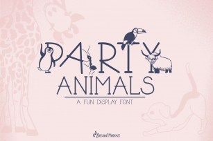 Party Animals - A Fun Display Font Font Download