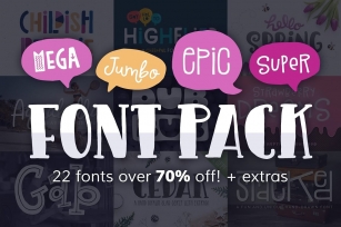 Mega Font Pack - 70 off! Font Download