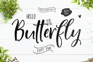 Hello Butterfly-Font Duo Font Download