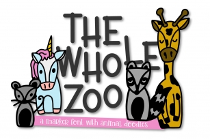 The Whole Zoo - Marker Font & Animal Dingbat Duo Font Download