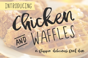 Chicken and Waffles Brush Script + All Caps Sans Font Font Download