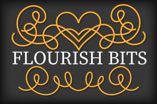 Flourish Bits - Over 50 Hand Lettered Flourishes! Font Download