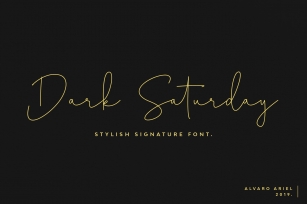 Dark Saturday | Stylish Signature Font Font Download