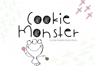 Cookie Monster - A Cute Handwritten Font Font Download