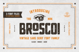 Broscoi - Vintage Font Family - Free font demo link included Font Download