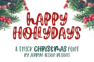 Happy Hollydays, A Christmas Mistletoe Font Font Download