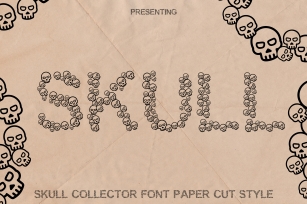 Skulls Font - Fun Craft Font Paper Cut Style Font Download