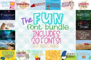 The Fun Font Bundle - Includes 20 Fonts! Font Download