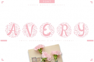 AVERY - sweet monograms font Font Download