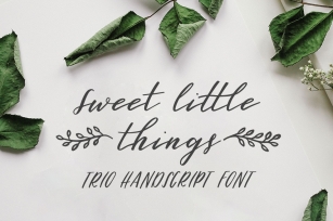 Sweet Little Things TRIO font - Script, Caps & Ornaments Font Download