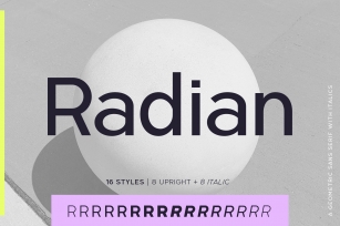 Radian | A Geometric Sans Serif Font Family Font Download