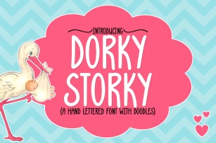 Dorky Storky - A Smooth Hand Lettered Font w Doodles by DWS Font Download