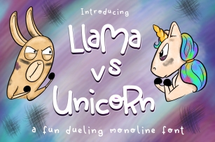 Llama vs Unicorn| A Dueling monoline font Font Download