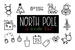 North Pole - A Christmas  Winter Doodles Font Font Download